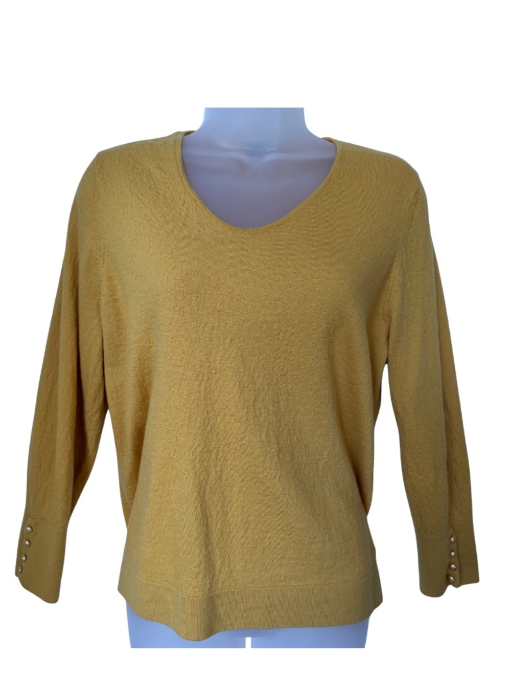 Talbots 2X Soft 100% Merino Wool Sweater Yellow Natural Fiber Winter